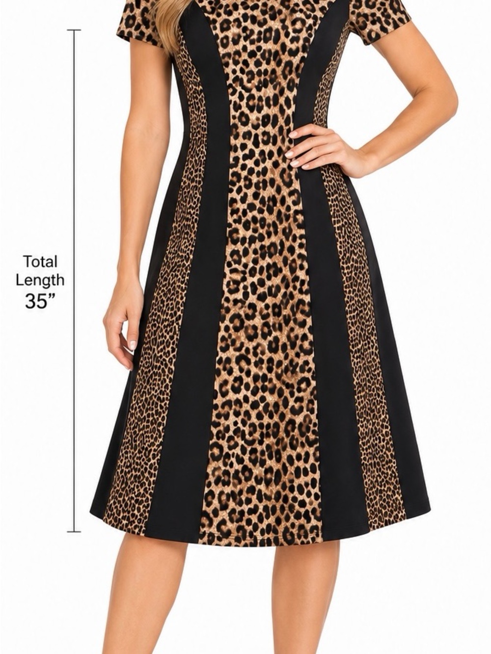 Michael Kors Leopard Print Colorblock Dress Size M NWT $98